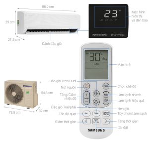 Cấu Trúc Điều Hòa Samsung Wind Free Inverter 2 HP AR18CYFCAWKNSV