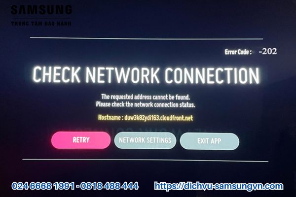 Nguyên nhân và cách sửa mã lỗi 202 tivi Samsung